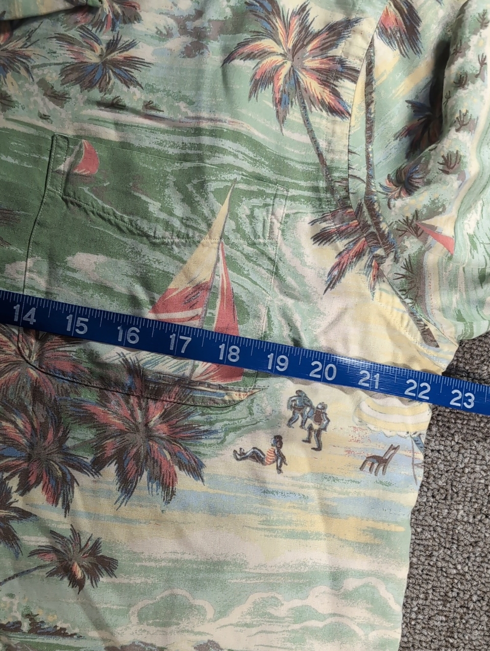 Polo Ralph Lauren Short Sleeve Revere Collar Beach Print Rayon Shirt Size Large - Picture 12 of 13